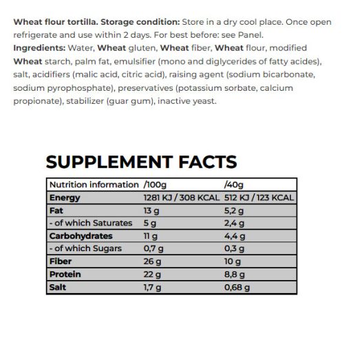 Nanosupps Protein Wrap - Búzaliszt Tortilla 240 g