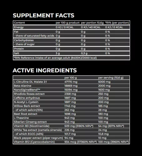 Nanosupps  Hype Beast Preworkout Booster 320 g