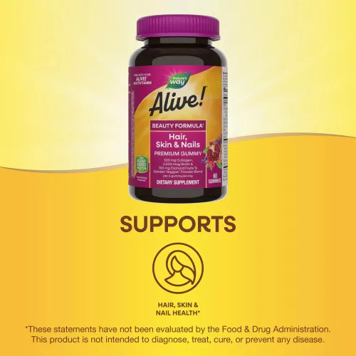 Nature's Way Alive!® Hair, Skin & Nails Gummies 60 Gumicukor