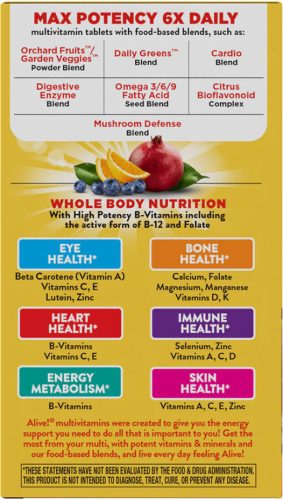 Nature's Way Alive!® Max6 Max Potency Daily Multivitamin Without Iron 90 Kapszula