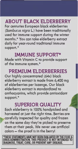 Nature's Way Sambucus Original Lozenges - Bodza Szopogató Tabletta 30 Szopogató Tabletta