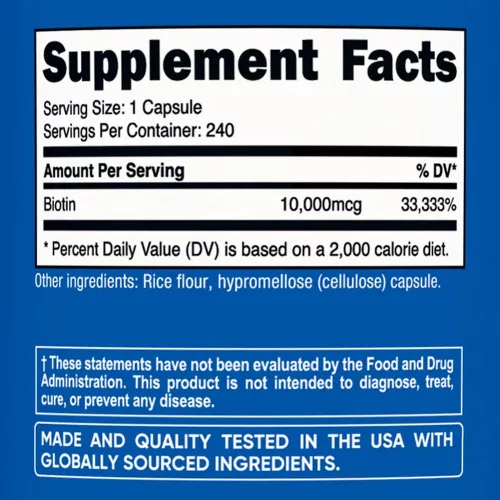 Nutricost Biotin 10.000 mcg 240 Kapszula