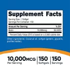 Nutricost Biotin with Coconut Oil 10.000 mcg 150 Lágykapszula