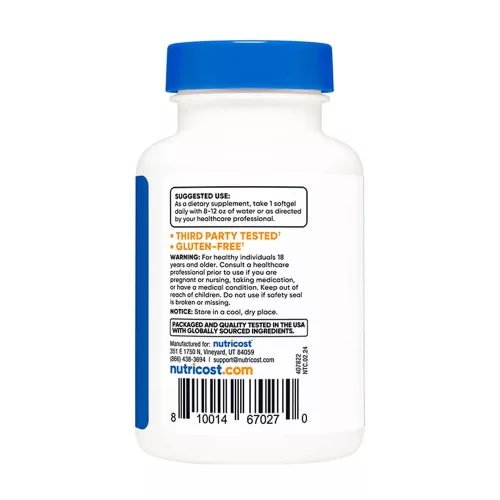 Nutricost Biotin with Coconut Oil Softgels 5.000 mcg 150 Lágykapszula