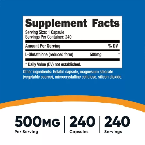 Nutricost Glutathione 500 mg 240 Kapszula