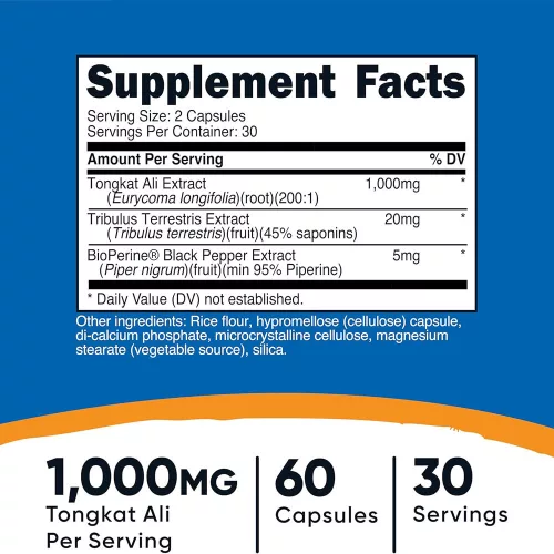 Nutricost Tongkat Ali 1.000 mg - Vegan 56 Kapszula
