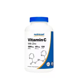   Nutricost Vitamin C (with Zinc) 1000 mg - C-vitamin Cinkkel 240 Kapszula