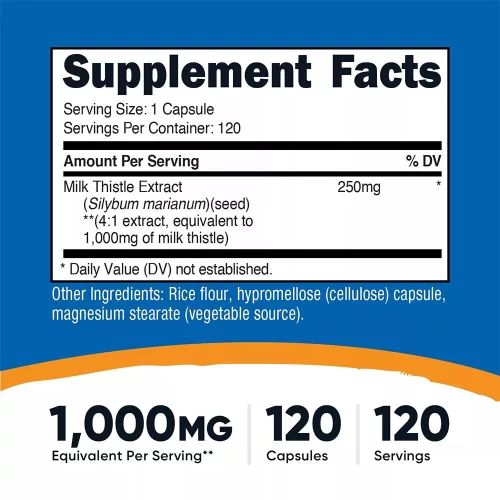 Nutricost Milk Thistle 1000 mg - Máriatövis 120 Kapszula