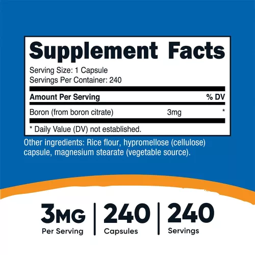 Nutricost Boron Capsules - Bór kapszula 240 Kapszula