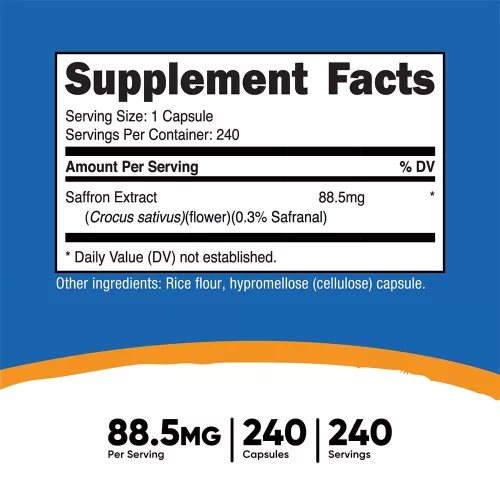 Nutricost Saffron Extract Capsules - Sáfrány Kivonat 240 Kapszula