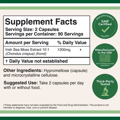 Double Wood Supplements Irish Sea Moss - Ír moszat 180 Kapszula