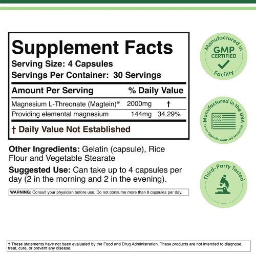 Double Wood Supplements Magnesium L-Threonate (Magtein) 120 Kapszula