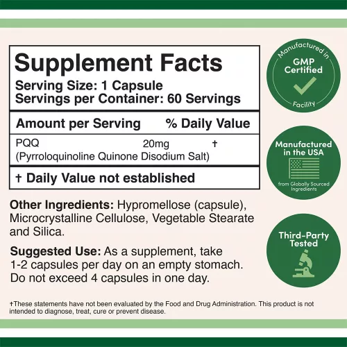 Double Wood Supplements PQQ (Pyrroloquinoline quinone) 60 Kapszula