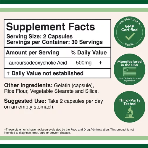 Double Wood Supplements Tudca 500 mg 60 Kapszula