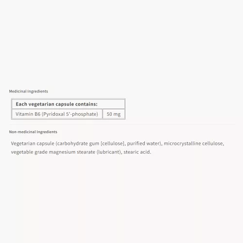 Natural Factors BioKoenzimált piridoxal 5'-foszfát B6 50 mg 30 Veggie Kapszula