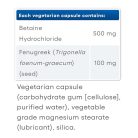 Natural Factors Betaine Hydrochloride with Fenugreek 90 Kapszula