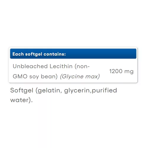 Natural Factors Unbleached Lecithin 1200 mg 90 Lágykapszula