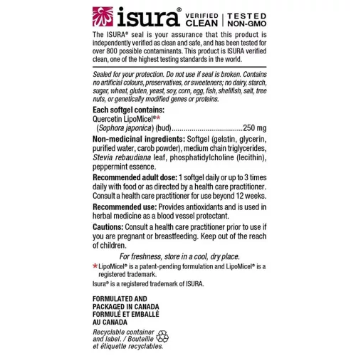 Natural Factors Quercetin LipoMicel 250mg 60 Lágykapszula