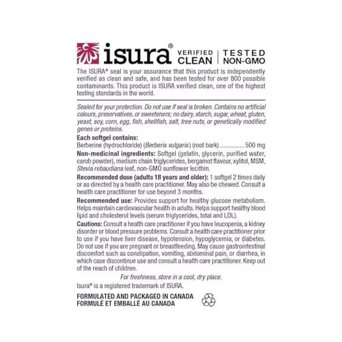 Natural Factors Berberine LipoMicel Matrix - 500 mg Berberine 90 Lágykapszula