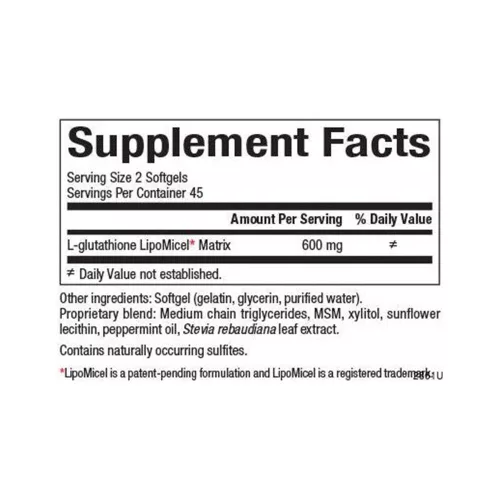 Natural Factors Glutathione LipoMicel Matrix 300 mg 90 Lágykapszula