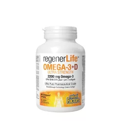   Natural Factors RegenerLife Omega-3+D Ultra Strength 2200 mg / 1000 IU 90 Kapszula
