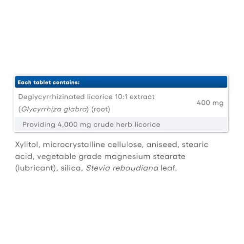 Natural Factors DGL Deglycyrrhizinated Licorice Root 400 mg 90 Rágótabletta