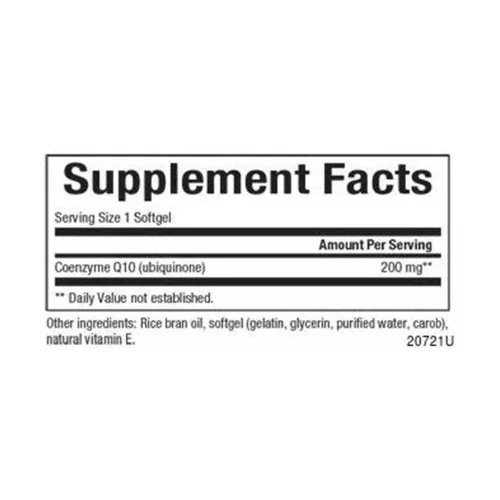 Natural Factors Coenzyme Q10 100 % Natural 200 mg 60 Lágykapszula