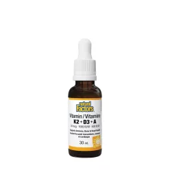 Natural Factors K2+D3+A 50 mcg/1000 NE/500 NE 30 ml