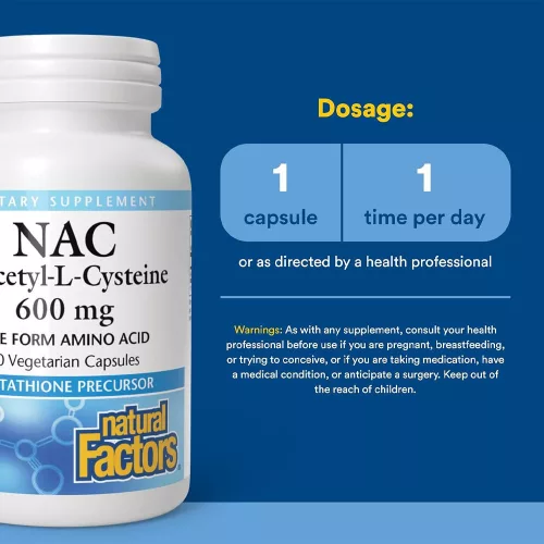 Natural Factors N-Acetyl-L-Cysteine (NAC) 600 mg 60 Kapszula