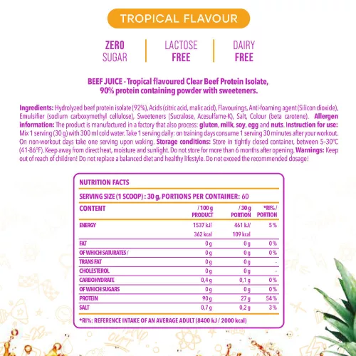 Nanosupps Beef Juice - Marhafehérje 30 g