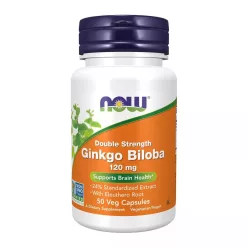   Now Foods Ginkgo Biloba 120mg Double Strenght 50 Veg Capsules 50 Kapszula