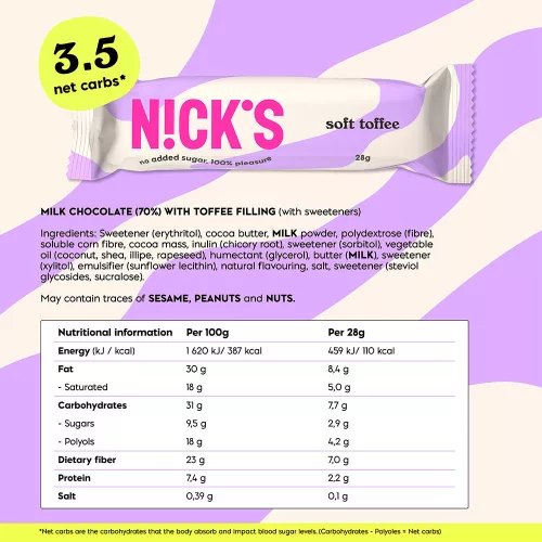 Nick's Tejkaramellás Szelet 28 g