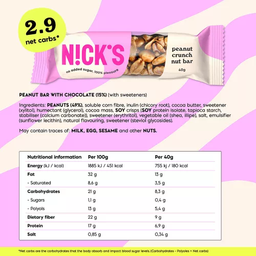 Nick's Vegán Mogyorós Szelet 40 g