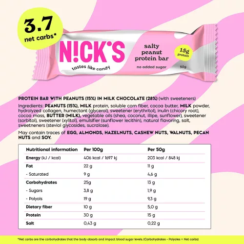 Nick's Sós Mogyorós Proteinszelet 50 g