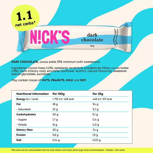 Nick's Étcsokoládé 25 g