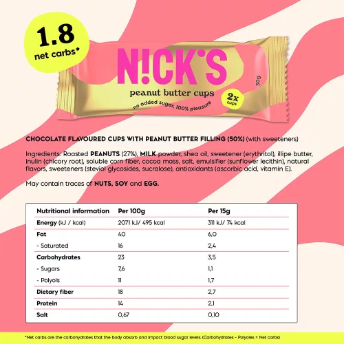 Nick's Mogyoróvajas Kosárka 2 x 15 g