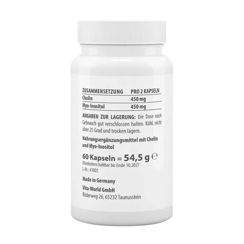 Vitaworld Choline + Inositol - Kolin és Inozitol 450/450 mg 60 Kapszula