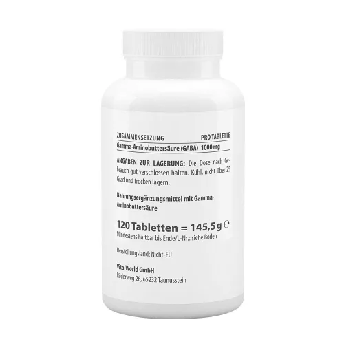Vitaworld GABA 1000 mg 120 Tabletta
