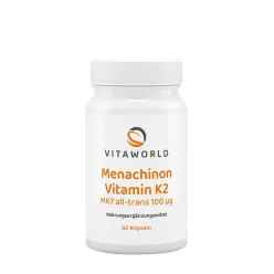   Vitaworld Menaquinone Vitamin K2 MK7 - Menakinon K2-Vitamin MK-7 Formája 60 Kapszula