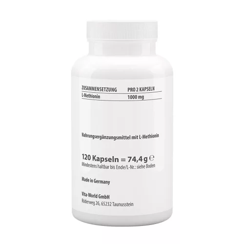Vitaworld Methionine 500 mg - Metionin 500 mg 120 Kapszula