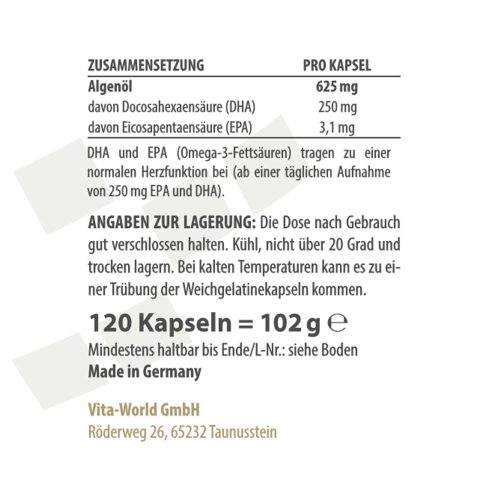 Vitaworld Omega-3 Vegán 120 Kapszula