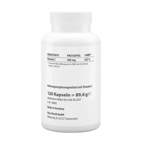 Vitaworld C-vitamin 500 Depot 120 Kapszula
