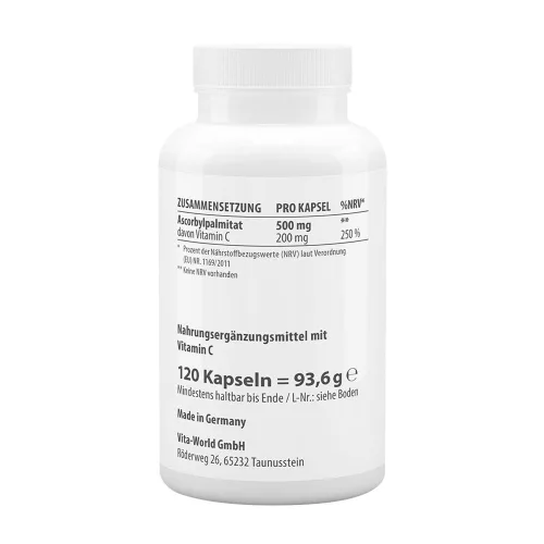 Vitaworld Vitamin C Ascorbyl Palmitate - C-vitamin Aszkorbil-Palmitát 120 Kapszula