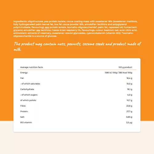 Cerbona Vegán Málnás Protein Szelet 40 g