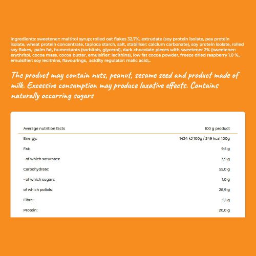 Cerbona Étcsokoládés-Málnás Protein Zabszelet 40 g