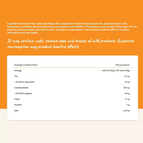 Cerbona Gluténmentes Karamell-Mandula Ízű Zabszelet 40 g