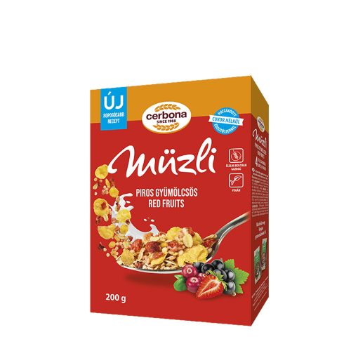 Cerbona Piros Gyümölcsös Müzli 200 g