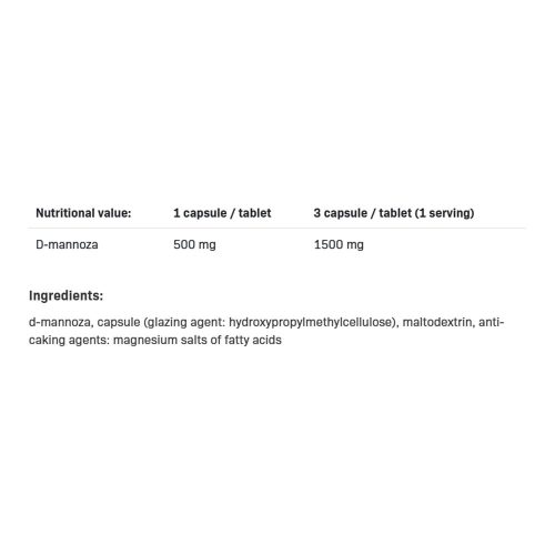 Allnutrition D-Mannóz (D-Mannose) 500 mg 60 Kapszula