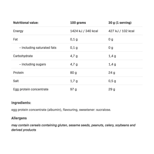 Allnutrition Egg White Protein - Tojásfehérje 510 g