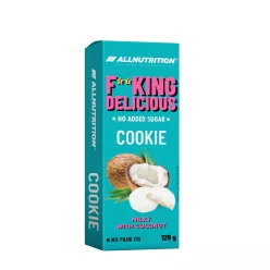   Allnutrition Fitking Cookie Tejcsokoládés Kókuszos Keksz 128 g